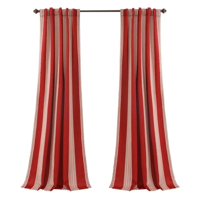 Lush Décor Julia Stripe Light Filtering Window Curtain Red Set 52x84 5 Lush Décor Julia Stripe Light Filtering Window Curtain Red Set 52x84 - Image 5