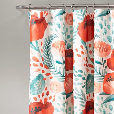 Poppy Garden Shower Curtain - Lush Décor 1 Poppy Garden Shower Curtain - Lush Décor