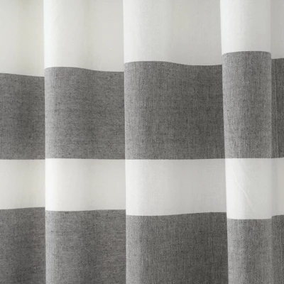 Lush Décor Cape Cod Stripe Yarn Dyed Cotton Blend Window Curtain Panels Gray 40X84 Set 3 Lush Décor Cape Cod Stripe Yarn Dyed Cotton Blend Window Curtain Panels Gray 40X84 Set - Image 3