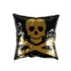 18"x18" Skull And Crossbones Halloween Square Throw Pillow Gold/Silver/Black - Lush Décor