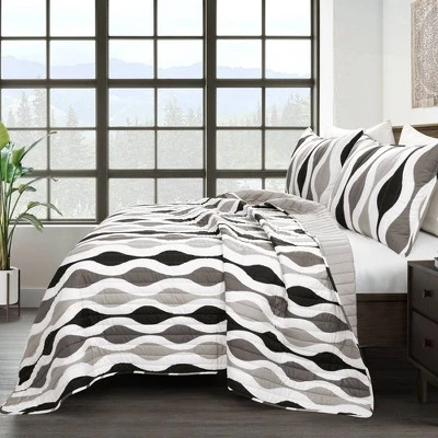 3pc Mid Century Geo Quilt Set - Lush Décor 1 3pc Mid Century Geo Quilt Set - Lush Décor