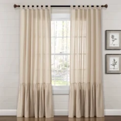 84"x40" Farmhouse Faux Linen Tab Top Window Curtain Panel - Lush Décor -Beautiful House GUEST a51014b7 649d 479c 8fa0 7daabaf980a3