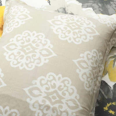 3pc Leah Cotton Duvet Cover Set Yellow/Gray - Lush Décor 5 3pc Leah Cotton Duvet Cover Set Yellow/Gray - Lush Décor - Image 5