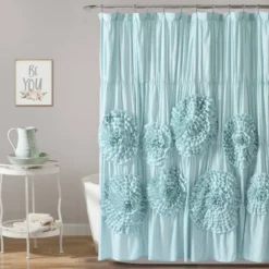 Serena Flower Texture Shower Curtain - Lush Décor -Beautiful House GUEST a6cbb150 d74a 45c5 bc72 f47c7ccf2039