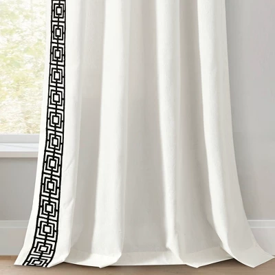 Lush Décor Luxury Modern Square Embroidery Border Window Panel White/Black Single 52x84 5 Lush Décor Luxury Modern Square Embroidery Border Window Panel White/Black Single 52x84 - Image 5