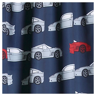 Kids' Race Cars Room Darkening Window Curtain Set Navy/Red - Lush Décor 2 Kids' Race Cars Room Darkening Window Curtain Set Navy/Red - Lush Décor - Image 2