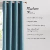 52"x84" Lush Decor Meena Slub 100% Blackout Window Curtain Panels Blue Pair