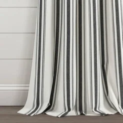 2pk 42"x84" Light Filtering Farmhouse Striped Yarn Dyed Curtain Panels Black - Lush Décor -Beautiful House GUEST a9594926 c221 41d2 a04e 4d4c8ddc49d1