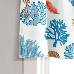 52"x18" Coastal Reef Feather Window Valance Blue - Lush Décor: Beach Valance, Seahorse Pattern, Bedroom Decor -Beautiful House GUEST aa0fe5d4 b0ab 4e0d b403 8afae7583e75