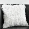 Luca Faux Fur Square Throw Pillow White - Lush Décor