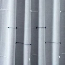 Lush Décor Boho Stripe Clip Jacquard Window Panels Blue/Navy Pair 42x84