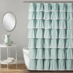 72"x72" Ruffle Shower Curtain - Lush Décor -Beautiful House GUEST ac7db5a5 8358 45f3 abe2 067b4aee178a
