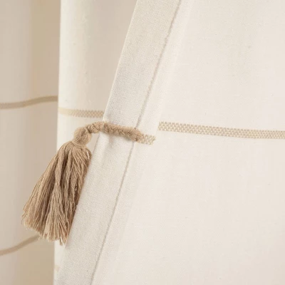 Set Of 2 Farmhouse Boho Striped Woven Tassel Yarn Dyed Cotton Window Curtain Panels - Lush Décor 4 Set Of 2 Farmhouse Boho Striped Woven Tassel Yarn Dyed Cotton Window Curtain Panels - Lush Décor - Image 4