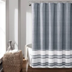 Nantucket Yarn Dyed Cotton Tassel Fringe Shower Curtain - Lush Décor 12 Nantucket Yarn Dyed Cotton Tassel Fringe Shower Curtain - Lush Décor -Beautiful House GUEST aca955e2 885d 4d35 8d85 7490af054422