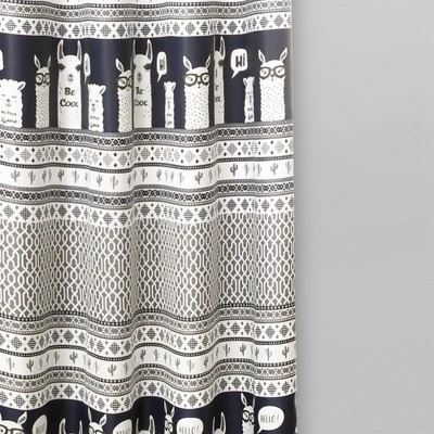 52"x84" Set Of 2 Llama Striped Room Darkening Curtain Panels - Lush Décor 2 52"x84" Set Of 2 Llama Striped Room Darkening Curtain Panels - Lush Décor - Image 2