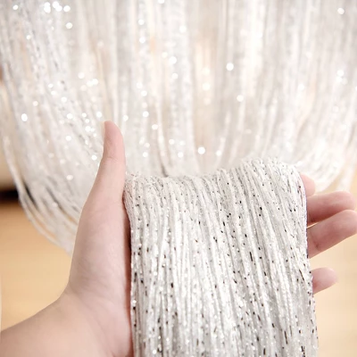 Lush Décor Sheer Night Sky String Thread Grommet Top Window Curtain Panel White 3 Lush Décor Sheer Night Sky String Thread Grommet Top Window Curtain Panel White - Image 3