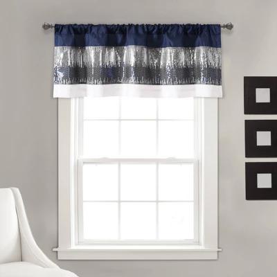 52"x18" Night Sky Sequins Embroidery Window Valance - Lush Décor 7 52"x18" Night Sky Sequins Embroidery Window Valance - Lush Décor - Image 7