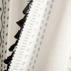 Lush Decor Hygge Boho Stripe Tassel Window Curtain Panels Black/White 52X84 Set -Beautiful House GUEST ae53fffd f864 47fc 888b b406a14aad8d