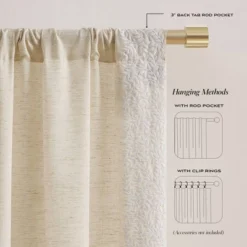 52"x84" Lush Decor Emily Leaves Embroidered Window Curtain Panels Neutral Pair -Beautiful House GUEST aed86fb0 5c1c 4a85 a261 ecb5abe861fb