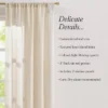 52"x84" Lush Decor Emily Leaves Embroidered Window Curtain Panels Neutral Pair