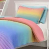Lush Decor Rainbow Ombre Quilt Rainbow/Turquoise 3Pc Set Twin/TwinXL