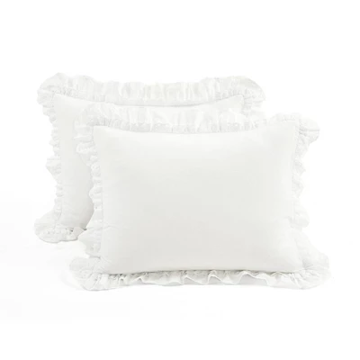 Lush Decor 3pc Ella Ruffle Comforter Bedding Set White 7 Lush Decor 3pc Ella Ruffle Comforter Bedding Set White - Image 7