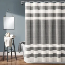 Cape Cod Stripe Yarn Dyed Cotton Shower Curtain - Lush Décor -Beautiful House GUEST b1926d32 200a 4385 a68e 5cd725280283