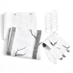 16pc Bird On The Tree Shower Curtain With Peva Lining/Ring Set Gray - Lush Décor -Beautiful House GUEST b4867901 174d 4d6d b19b 82f7c7395511