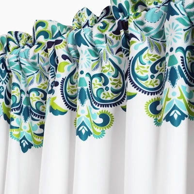 2pk 52"x84" Light Filtering Clara Curtain Panels Blue/Green - Lush Décor 4 2pk 52"x84" Light Filtering Clara Curtain Panels Blue/Green - Lush Décor - Image 4