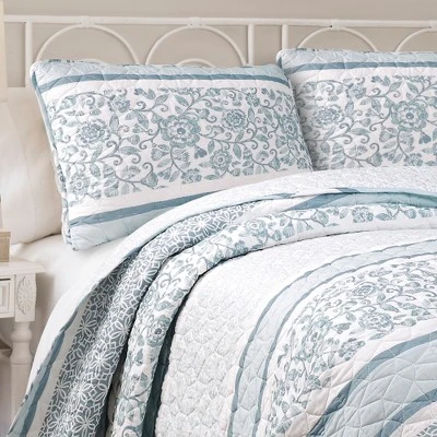 Nisha Reversible Quilt Set Blue - Lush Décor 2 Nisha Reversible Quilt Set Blue - Lush Décor - Image 2