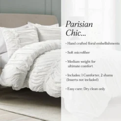 King 3pc Darla Comforter & Sham Set White - Lush Décor: OEKO-TEX Certified, Polyester Fill, Ruched Design 9 King 3pc Darla Comforter & Sham Set White - Lush Décor: OEKO-TEX Certified, Polyester Fill, Ruched Design -Beautiful House GUEST b6debcb6 dd40 4380 921b 6981cc70f0b7