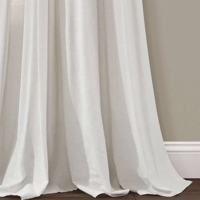 1pc 40"x84" Light Filtering Farmhouse Linen Button Curtain Panel Red - Lush Décor 3 1pc 40"x84" Light Filtering Farmhouse Linen Button Curtain Panel Red - Lush Décor - Image 3