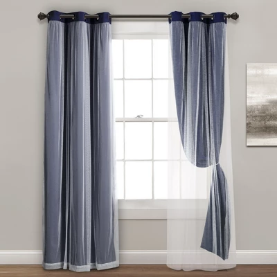 Lush Decor Sheer Grommet Insulated Blackout Window Curtain Panel Set 8 Lush Decor Sheer Grommet Insulated Blackout Window Curtain Panel Set - Image 8