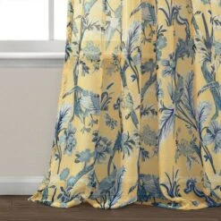 2pk 52"x84" Sheer Dolores Curtain Panels Yellow - Lush Décor -Beautiful House GUEST b8cf7786 f59c 4dd8 82f0 ef5c0c4f7113