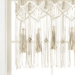 40"x30" Boho Macrame Tassel Cotton Window Valance Tan - Lush Décor -Beautiful House GUEST b99d3eb0 971b 4ab5 a585 7e8857a40dcd