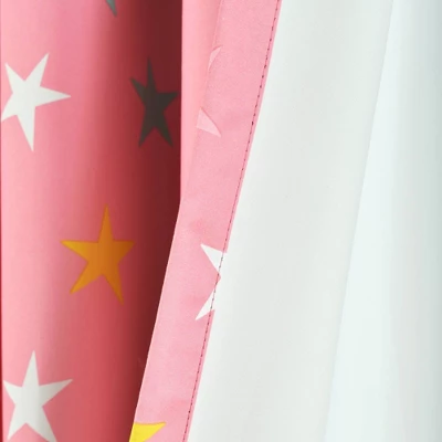 Lush Décor Blackout Unicorn Heart Rainbow Star Window Curtain Panel - Pink Single 3 Lush Décor Blackout Unicorn Heart Rainbow Star Window Curtain Panel - Pink Single - Image 3