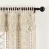 Boho Macrame Textured Cotton Window Curtain Panel - Lush Décor