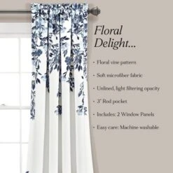 2pk 52"x108" Light Filtering Tanisha Curtain Panels Navy - Lush Décor -Beautiful House GUEST bba8472e 150c 47a4 b0c4 2ea2cace215f