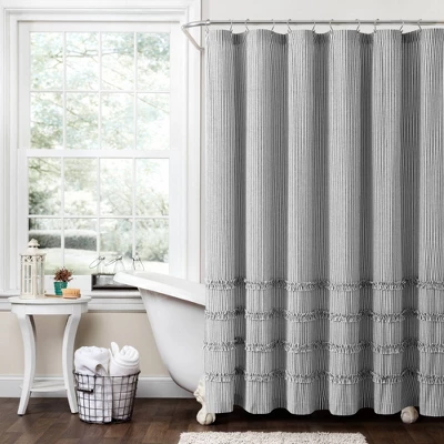 72"x72" Vintage Stripe Yarn Dyed Cotton Shower Curtain - Lush Décor 6 72"x72" Vintage Stripe Yarn Dyed Cotton Shower Curtain - Lush Décor - Image 6