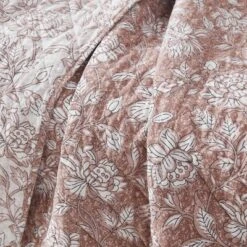 Lush Décor Zara Floral Block Reversible Cotton Throw Blanket Terracotta Single 50x60 -Beautiful House GUEST bcf790f6 bf24 49eb 87f4 93fc57786c94