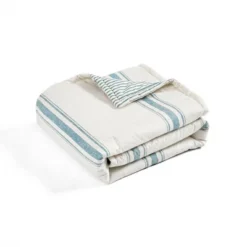Lush Décor 50"x60" Farmhouse Stripe Throw Blanket Blue -Beautiful House GUEST bf89addc 97a4 4c99 9667 de78d4b6097e
