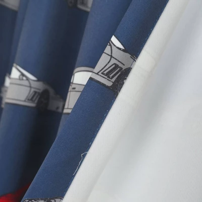 Kids' Race Cars Room Darkening Window Curtain Set Navy/Red - Lush Décor 4 Kids' Race Cars Room Darkening Window Curtain Set Navy/Red - Lush Décor - Image 4