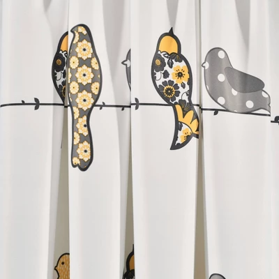 2pk 52"x63" Light Filtering Rowley Birds Curtain Panel Yellow - Lush Décor 2 2pk 52"x63" Light Filtering Rowley Birds Curtain Panel Yellow - Lush Décor - Image 2