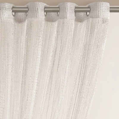 Lush Décor Sheer Night Sky String Thread Grommet Top Window Curtain Panel White 5 Lush Décor Sheer Night Sky String Thread Grommet Top Window Curtain Panel White - Image 5