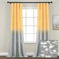 52"x84" Set Of 2 Glitter Ombre Metallic Print Window Curtain Panels - Lush Décor -Beautiful House GUEST c6b9d338 3677 4ad0 a033 a74bd7d61740