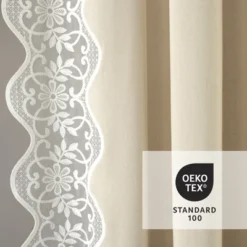 Lush Décor Scalloped Edge Lace Border Window Panel Neutral/Off White Single 52x84 14 Lush Décor Scalloped Edge Lace Border Window Panel Neutral/Off White Single 52x84 -Beautiful House GUEST c8b12589 cd56 47bd a602 bce912bbcabb