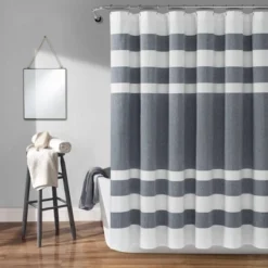 Cape Cod Stripe Yarn Dyed Cotton Shower Curtain - Lush Décor -Beautiful House GUEST c8d4efbd 3910 409e a794 0f231e53e161