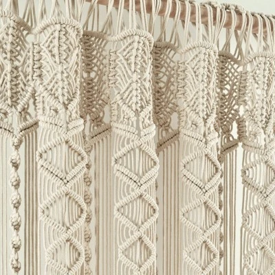 Boho Macrame Textured Cotton Window Curtain Panel - Lush Décor 4 Boho Macrame Textured Cotton Window Curtain Panel - Lush Décor - Image 4