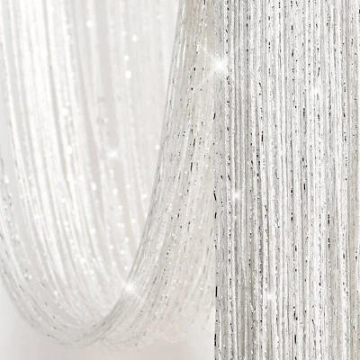 Lush Décor Sheer Night Sky String Thread Grommet Top Window Curtain Panel White 2 Lush Décor Sheer Night Sky String Thread Grommet Top Window Curtain Panel White - Image 2