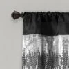 52"x18" Night Sky Sequins Embroidery Window Valance - Lush Décor